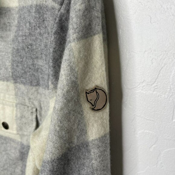 Fjallraven Gray White Plaid Check Canada Wool Flannel Shirt - Picture 4 of 11